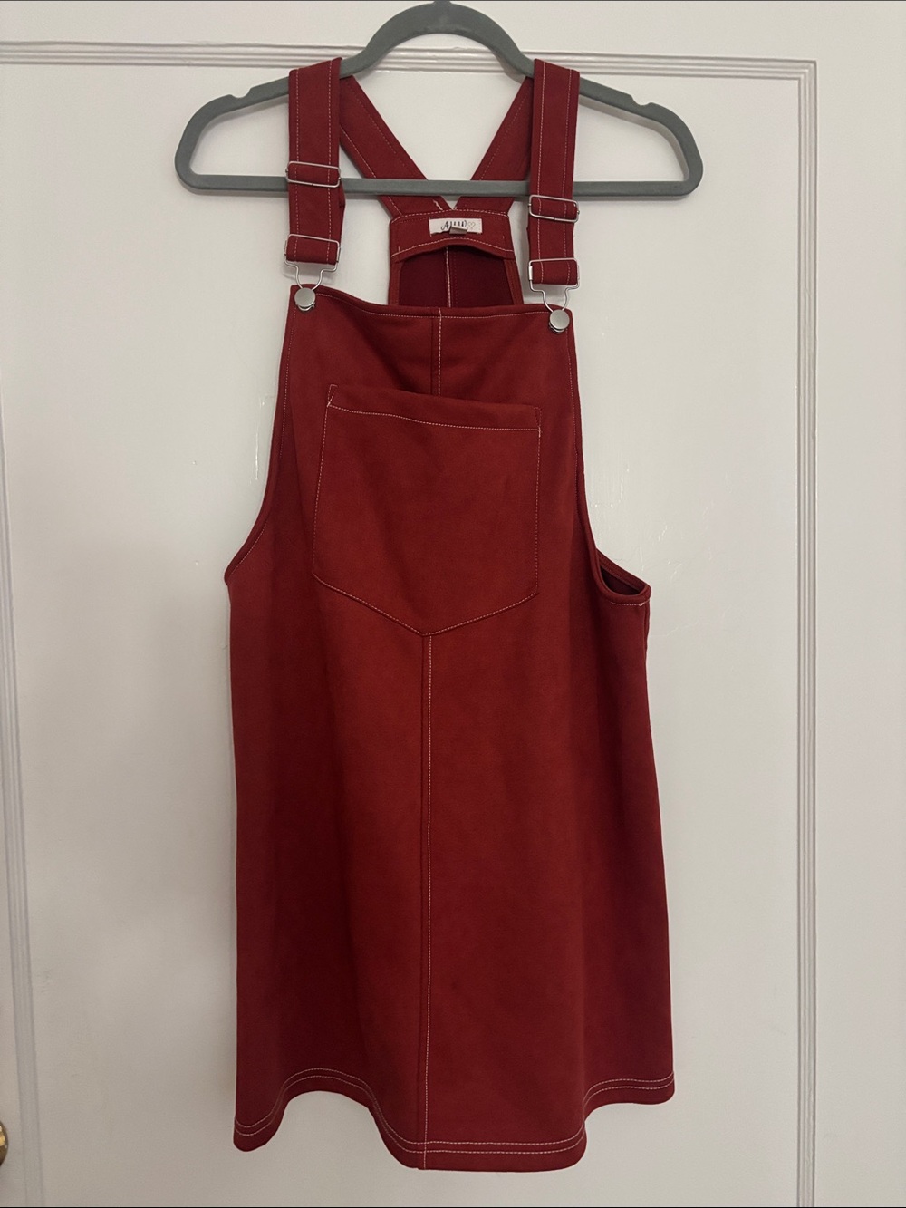 AUW Red Sleeveless Pinafore Dress